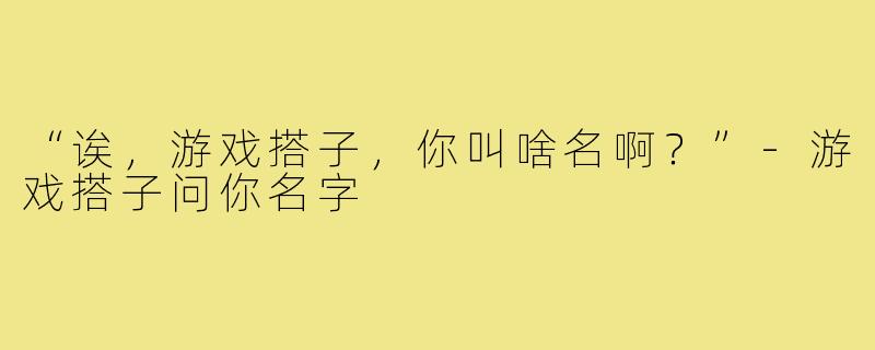“诶,游戏搭子,你叫啥名啊?”-游戏搭子问你名字