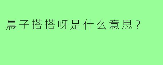 晨子搭搭呀是什么意思?