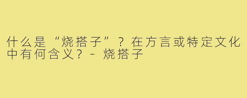 什么是“烧搭子”？在方言或特定文化中有何含义？-烧搭子