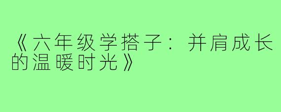 《六年级学搭子:并肩成长的温暖时光》