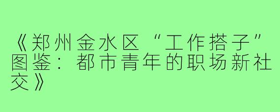 《郑州金水区“工作搭子”图鉴：都市青年的职场新社交》