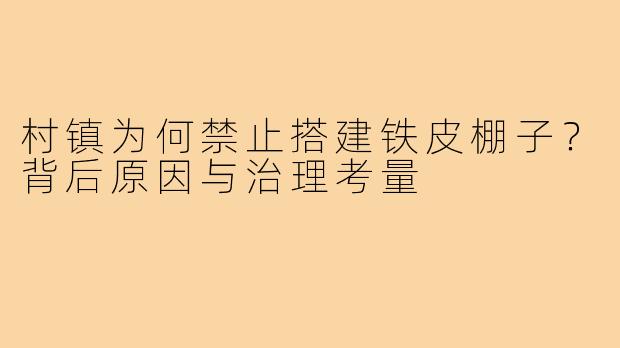 村镇为何禁止搭建铁皮棚子？背后原因与治理考量