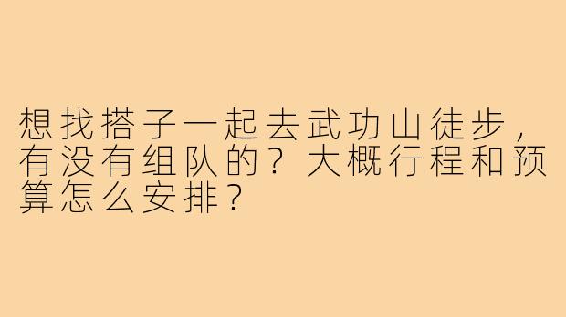想找搭子一起去武功山徒步，有没有组队的？大概行程和预算怎么安排？