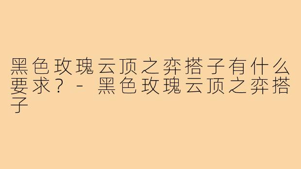 黑色玫瑰云顶之弈搭子有什么要求?-黑色玫瑰云顶之弈搭子