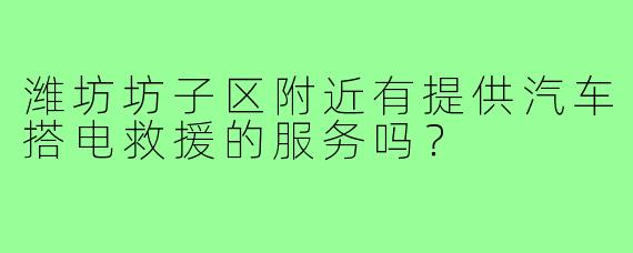 潍坊坊子区附近有提供汽车搭电救援的服务吗？