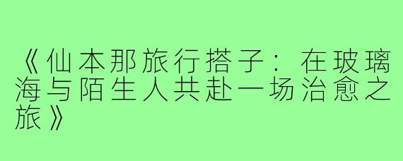 《仙本那旅行搭子：在玻璃海与陌生人共赴一场治愈之旅》