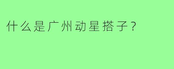 什么是广州动星搭子?