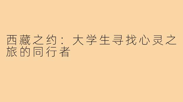 西藏之约：大学生寻找心灵之旅的同行者