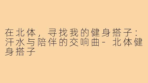 在北体，寻找我的健身搭子：汗水与陪伴的交响曲-北体健身搭子