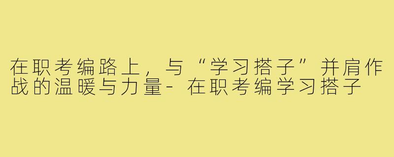 在职考编路上，与“学习搭子”并肩作战的温暖与力量-在职考编学习搭子