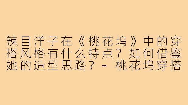 辣目洋子在《桃花坞》中的穿搭风格有什么特点？如何借鉴她的造型思路？