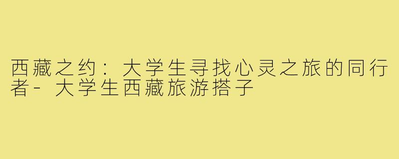 西藏之约：大学生寻找心灵之旅的同行者-大学生西藏旅游搭子
