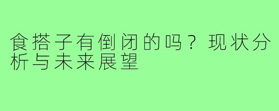 食搭子有倒闭的吗？现状分析与未来展望