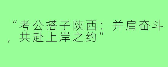 “考公搭子陕西:并肩奋斗,共赴上岸之约”
