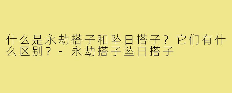 什么是永劫搭子和坠日搭子？它们有什么区别？-永劫搭子坠日搭子