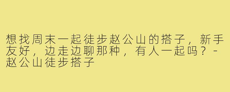 想找周末一起徒步赵公山的搭子，新手友好，边走边聊那种，有人一起吗？-赵公山徒步搭子