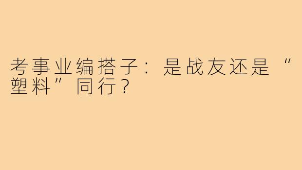 考事业编搭子：是战友还是“塑料”同行？