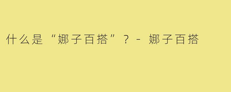 什么是“娜子百搭”？-娜子百搭