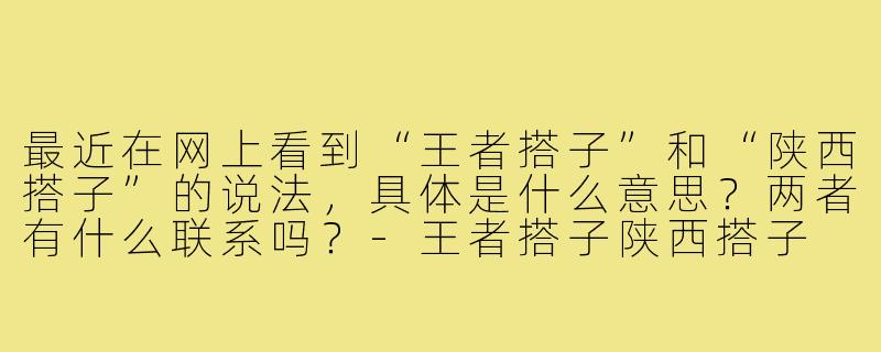 最近在网上看到“王者搭子”和“陕西搭子”的说法,具体是什么意思?两者有什么联系吗?-王者搭子陕西搭子