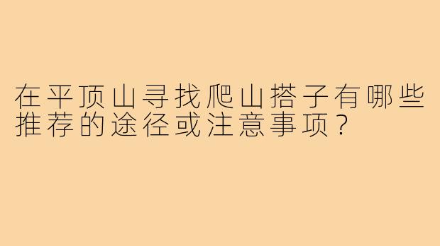 在平顶山寻找爬山搭子有哪些推荐的途径或注意事项?