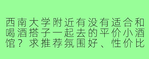 西南大学附近有没有适合和喝酒搭子一起去的平价小酒馆？求推荐氛围好、性价比高的地方！