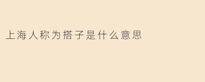 上海人称为搭子是什么意思