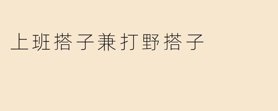 上班搭子兼打野搭子