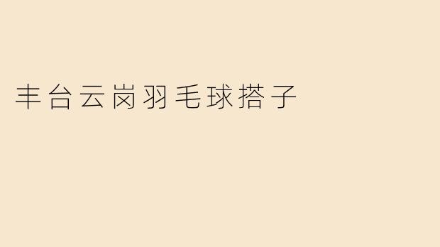 丰台云岗羽毛球搭子