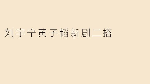 刘宇宁黄子韬新剧二搭