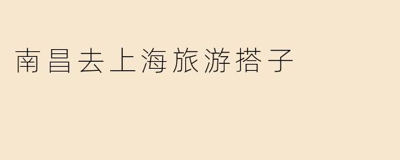 南昌去上海旅游搭子