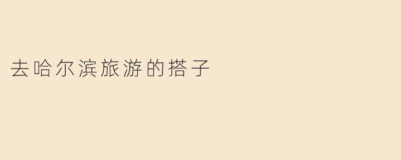 去哈尔滨旅游的搭子