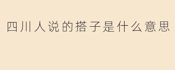 四川人说的搭子是什么意思