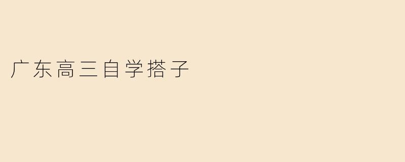 广东高三自学搭子