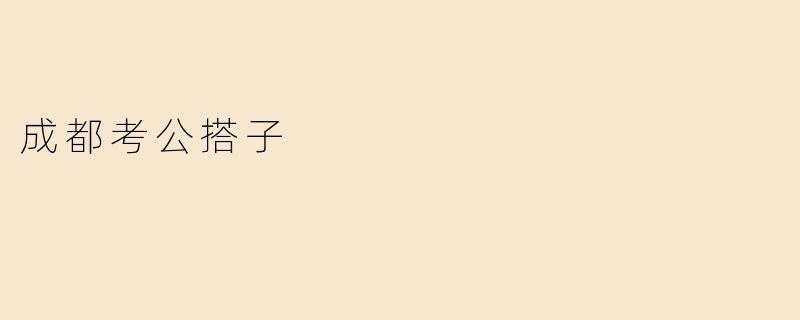 成都考公搭子