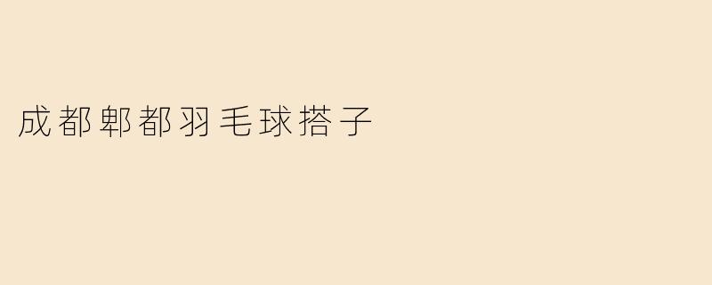 成都郫都羽毛球搭子