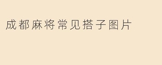 成都麻将常见搭子图片