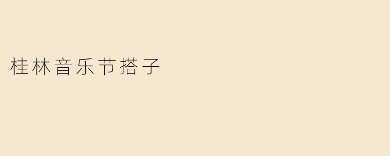 桂林音乐节搭子