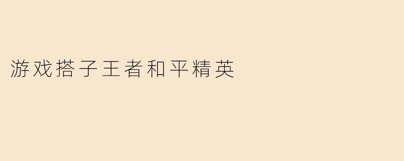 游戏搭子王者和平精英