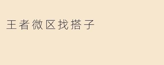 王者微区找搭子