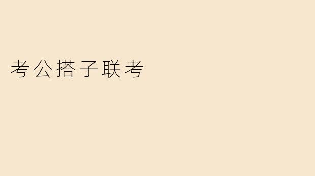 考公搭子联考