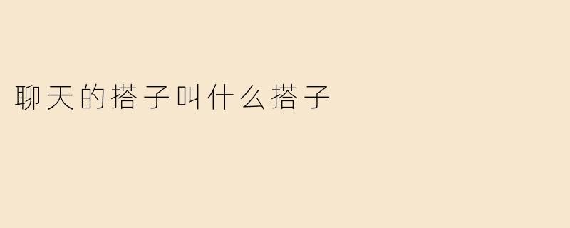 聊天的搭子叫什么搭子
