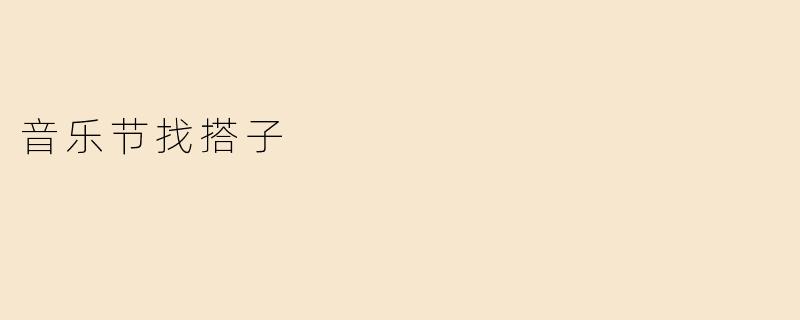 音乐节找搭子