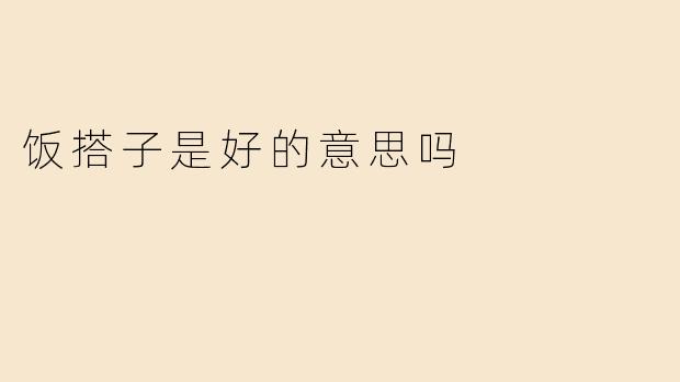 饭搭子是好的意思吗