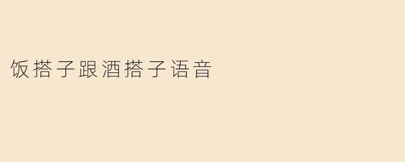 饭搭子跟酒搭子语音
