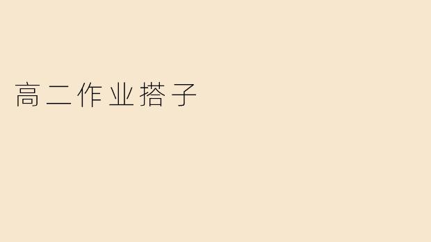 高二作业搭子