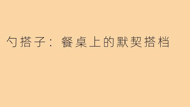 勺搭子：餐桌上的默契搭档