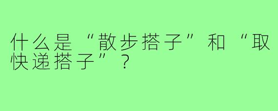 什么是“散步搭子”和“取快递搭子”？