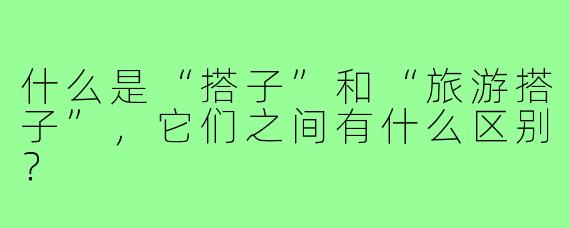 什么是“搭子”和“旅游搭子”，它们之间有什么区别？