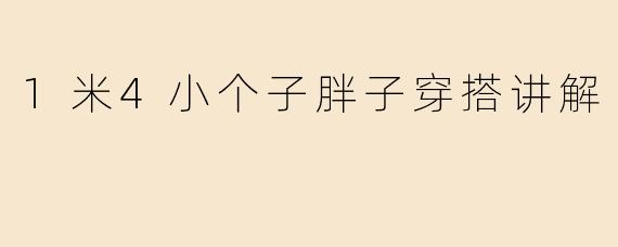 1米4小个子胖子穿搭讲解