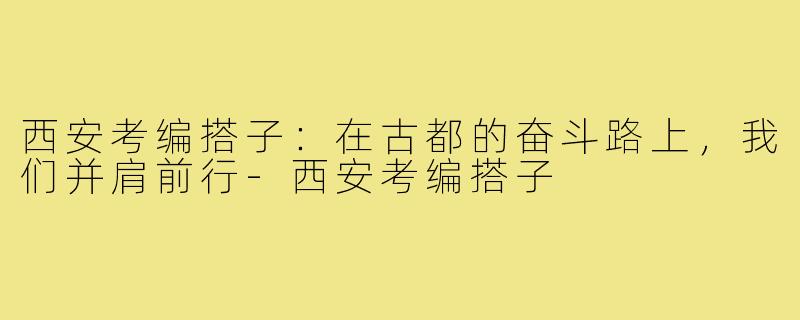 西安考编搭子：在古都的奋斗路上，我们并肩前行-西安考编搭子